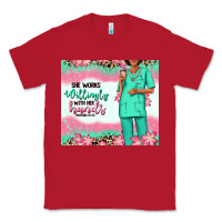 Red she works willingly with her hands afro nurse Classic Tee - RanaPortraitStore