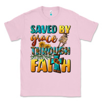Bubblegum Pink saved by grace through faith Classic Tee - BundleAndBundleShop