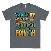 Charcoal Heather saved by grace through faith Classic Tee - BundleAndBundleShop