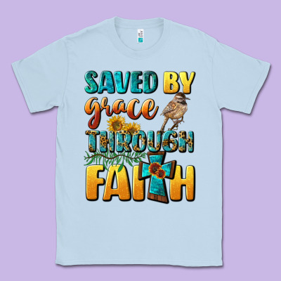 Saved By Grace Through Faith Classic Tee Designed By Bundleandbundleshop