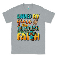 Heather Grey saved by grace through faith Classic Tee - BundleAndBundleShop