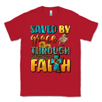 Red saved by grace through faith Classic Tee - BundleAndBundleShop