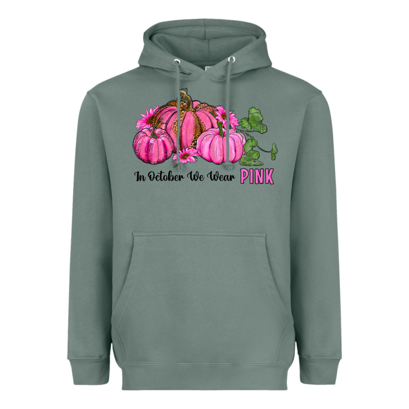 In October We Wear Pink Pumpkin And Sunflowers Heavyweight Hoodie by RanaPortraitStore | Teevron