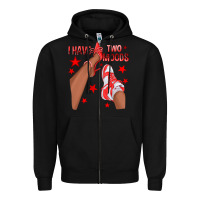 Bright Red I Have Two Moods Afro Girl Sneakers Zipper Hoodie | Teevron