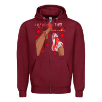 Burgundy Bright Red I Have Two Moods Afro Girl Sneakers Zipper Hoodie - texasbilliewilder