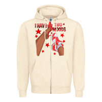 Sandshell Bright Red I Have Two Moods Afro Girl Sneakers Zipper Hoodie - texasbilliewilder
