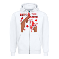 White Bright Red I Have Two Moods Afro Girl Sneakers Zipper Hoodie - texasbilliewilder