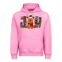 Fuchsia Pink joy christmas reindeer Urban Hoodie - Jasminsmagicworld