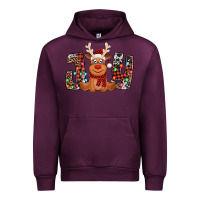 Mauve Wine joy christmas reindeer Urban Hoodie - Jasminsmagicworld