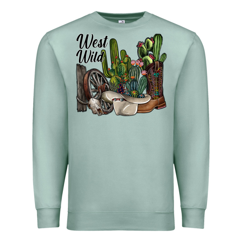 West Wild Premium Sweatshirt by SublimationCraftShop | Teevron