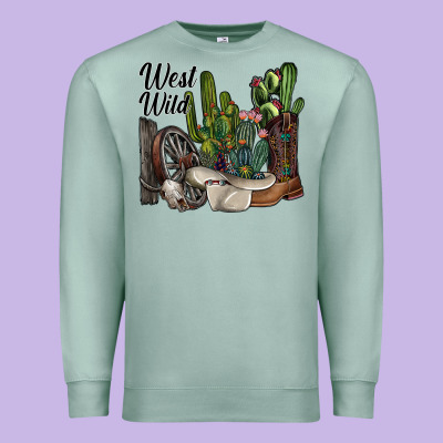 West Wild Premium Sweatshirt Designed By Sublimationcraftshop