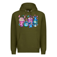 Army Green stitch coffee Premium Hoodie - Jasminsmagicworld