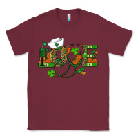 Burgundy st patricks day love nurse Classic Tee - RanaPortraitStore
