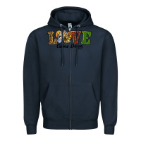 Navy Love Came Down Baby Jesus Christmas Zipper Hoodie - RanaPortraitStore