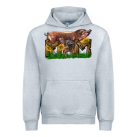 Heather Grey Western Mom With Duroc Pig And Baby Pig Urban Hoodie - LillyAllenDesigns