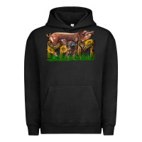 Pigment Black Western Mom With Duroc Pig And Baby Pig Urban Hoodie - LillyAllenDesigns