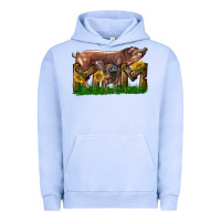 Pigment Grape Ice Western Mom With Duroc Pig And Baby Pig Urban Hoodie - LillyAllenDesigns