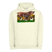Pigment Pistachio Western Mom With Duroc Pig And Baby Pig Urban Hoodie - LillyAllenDesigns