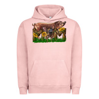 Pigment Salmon Western Mom With Duroc Pig And Baby Pig Urban Hoodie - LillyAllenDesigns