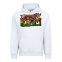 Western Mom With Duroc Pig And Baby Pig Urban Hoodie | Teevron