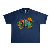 Navy caravan sunflowers and cactus Urban Heavy Tee - Artiststas