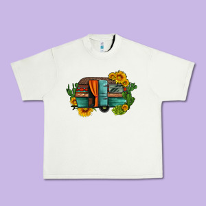 Caravan Sunflowers And Cactus Urban Heavy Tee Designed By Artiststas