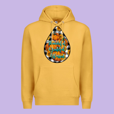 Thankful Grateful Blessed Premium Hoodie Designed By Lillyallendesigns