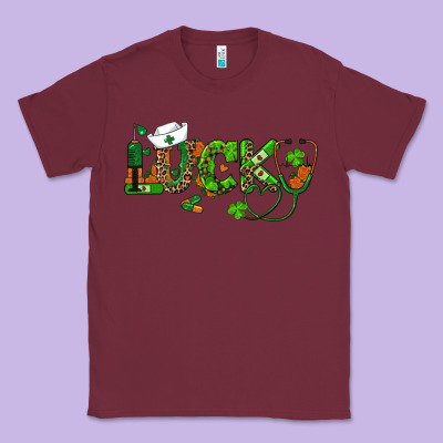 St Patricks Day Lucky Nurse Classic Tee Designed By Ranaportraitstore