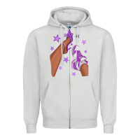Dove Grey Purple Afro Girl Sneakers and Heels Zipper Hoodie - texasbilliewilder