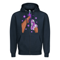 Navy Purple Afro Girl Sneakers and Heels Zipper Hoodie - texasbilliewilder