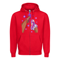 Red Purple Afro Girl Sneakers and Heels Zipper Hoodie - texasbilliewilder