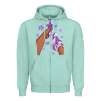 Seafoam Purple Afro Girl Sneakers and Heels Zipper Hoodie - texasbilliewilder