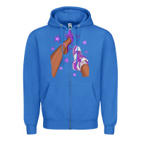 True Royal Purple Afro Girl Sneakers and Heels Zipper Hoodie - texasbilliewilder