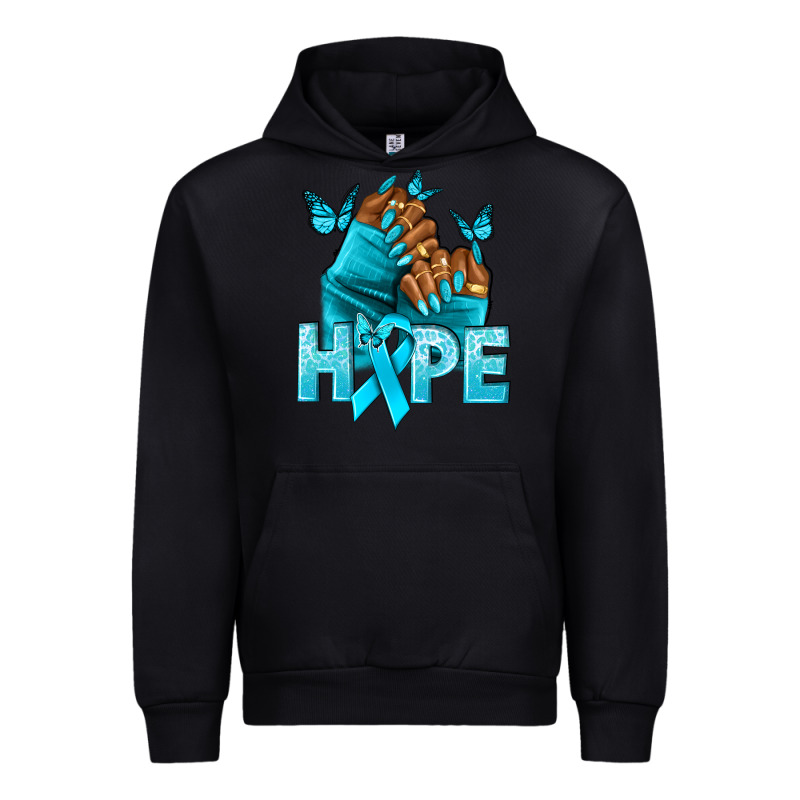 Hope Tealribbonovarian Cancer Nails Urban Hoodie by NancyCooperArtShop | Teevron