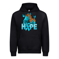 Black hope tealribbonovarian cancer nails Urban Hoodie - NancyCooperArtShop