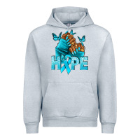 Heather Grey hope tealribbonovarian cancer nails Urban Hoodie - NancyCooperArtShop