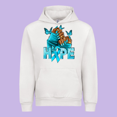 Hope Tealribbonovarian Cancer Nails Urban Hoodie Designed By Nancycooperartshop