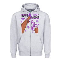 Heather Grey Purple I Have Two Moods Afro Girl Sneakers Zipper Hoodie - texasbilliewilder