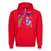 Red Purple I Have Two Moods Afro Girl Sneakers Zipper Hoodie - texasbilliewilder