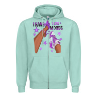 Seafoam Purple I Have Two Moods Afro Girl Sneakers Zipper Hoodie - texasbilliewilder