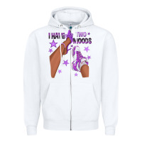 White Purple I Have Two Moods Afro Girl Sneakers Zipper Hoodie - texasbilliewilder