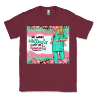 Burgundy she works willingly with her hands blonde nurse Classic Tee - RanaPortraitStore