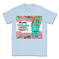 Dusty Blue she works willingly with her hands blonde nurse Classic Tee - RanaPortraitStore