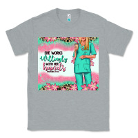 Heather Grey she works willingly with her hands blonde nurse Classic Tee - RanaPortraitStore