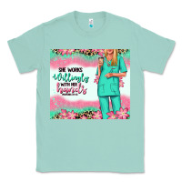 Seafoam she works willingly with her hands blonde nurse Classic Tee - RanaPortraitStore