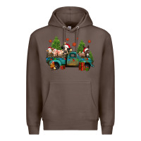 Coffee christmas farm animals truck Premium Hoodie - Jasminsmagicworld