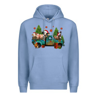 Colony Blue christmas farm animals truck Premium Hoodie - Jasminsmagicworld