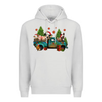 Dove Grey christmas farm animals truck Premium Hoodie - Jasminsmagicworld