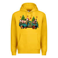 Lemon christmas farm animals truck Premium Hoodie - Jasminsmagicworld