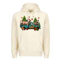 Sandshell christmas farm animals truck Premium Hoodie - Jasminsmagicworld